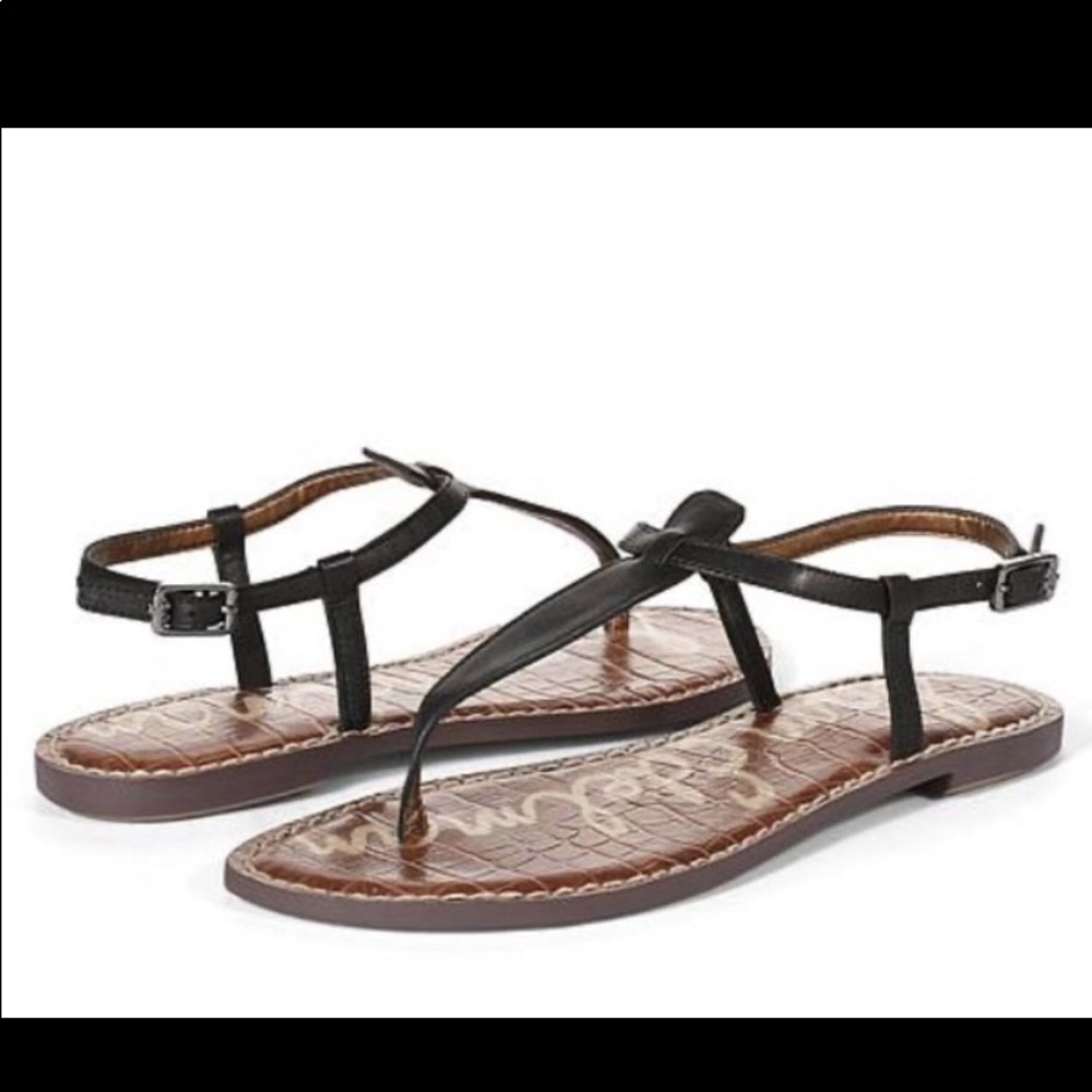 SAM EDELMAN size 7 black Gigi thong sandals
